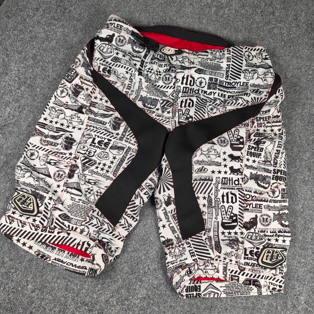 Troy Lee Designs Moto Shorts Mens 38 White Black Graphic Downhill MTB Cycling